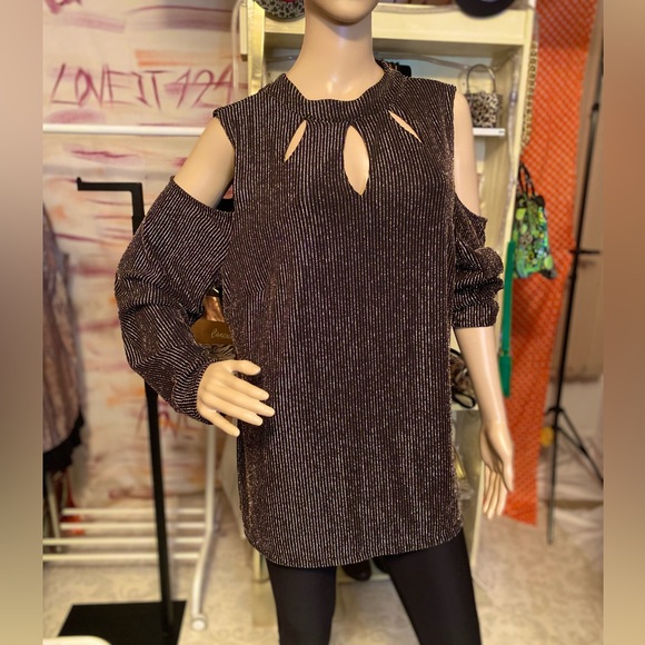 10088 Gold Color shimmering tunic size XXL - Picture 3 of 10